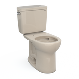 TOTO Drake Two-Piece Round 1.6 GPF Universal Height TORNADO FLUSH Toilet with CEFIONTECT, Bone, Vitreous China, CST775CSFG#03