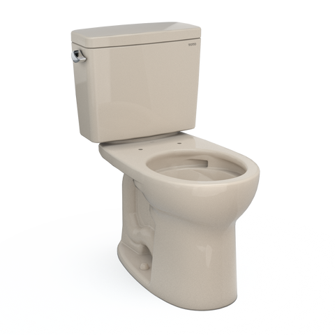 TOTO Drake Two-Piece Round 1.6 GPF Universal Height TORNADO FLUSH Toilet with CEFIONTECT, Bone, Vitreous China, CST775CSFG#03