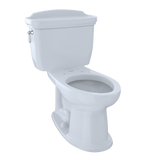 TOTO Eco Dartmouth Two-Piece Elongated 1.28 GPF Universal Height Toilet, Cotton White, Vitreous China, CST754EF#01