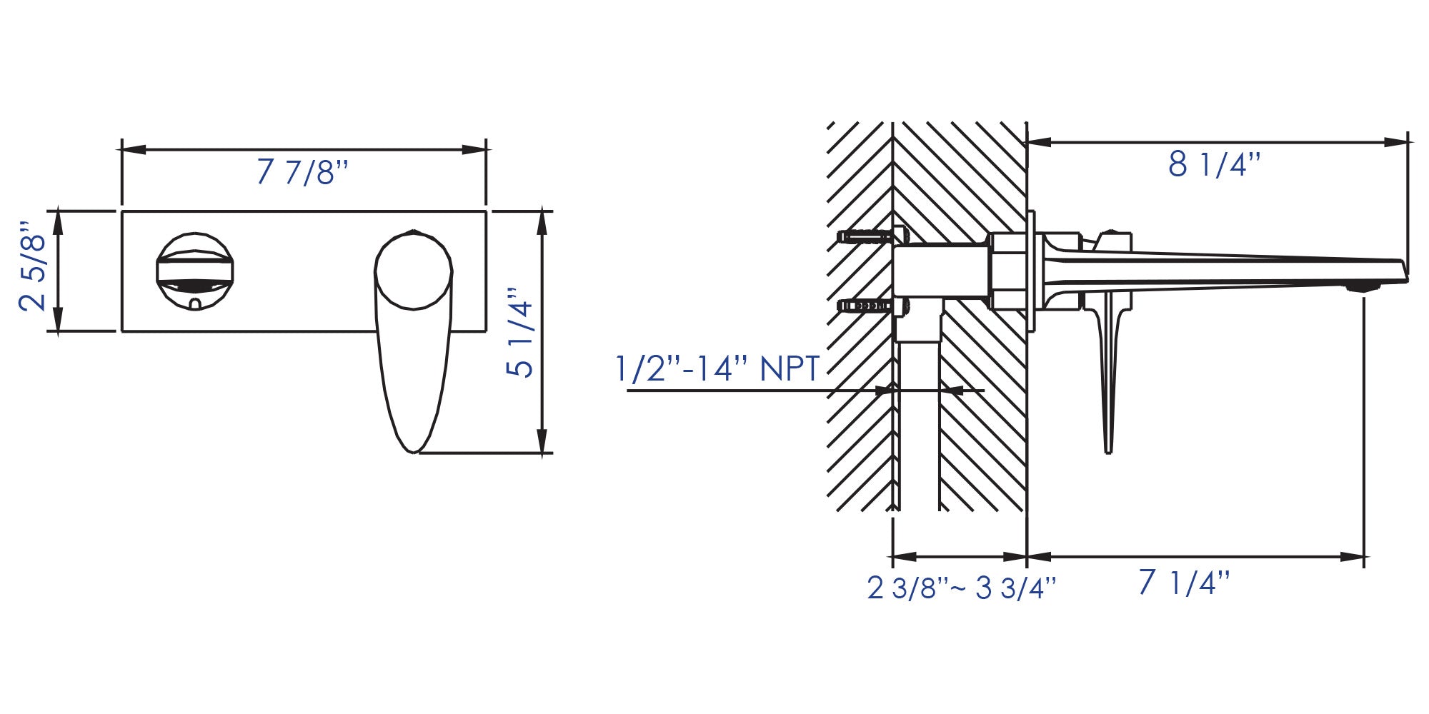 ALFI Brushed Nickel Wall Mounted Modern Bathroom Faucet, AB1772-BN