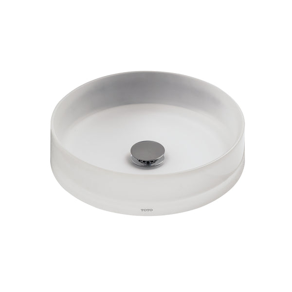 TOTO Luminist Round Vessel Bathroom Sink, Frosted White, Epoxy Resin, LLT150#61