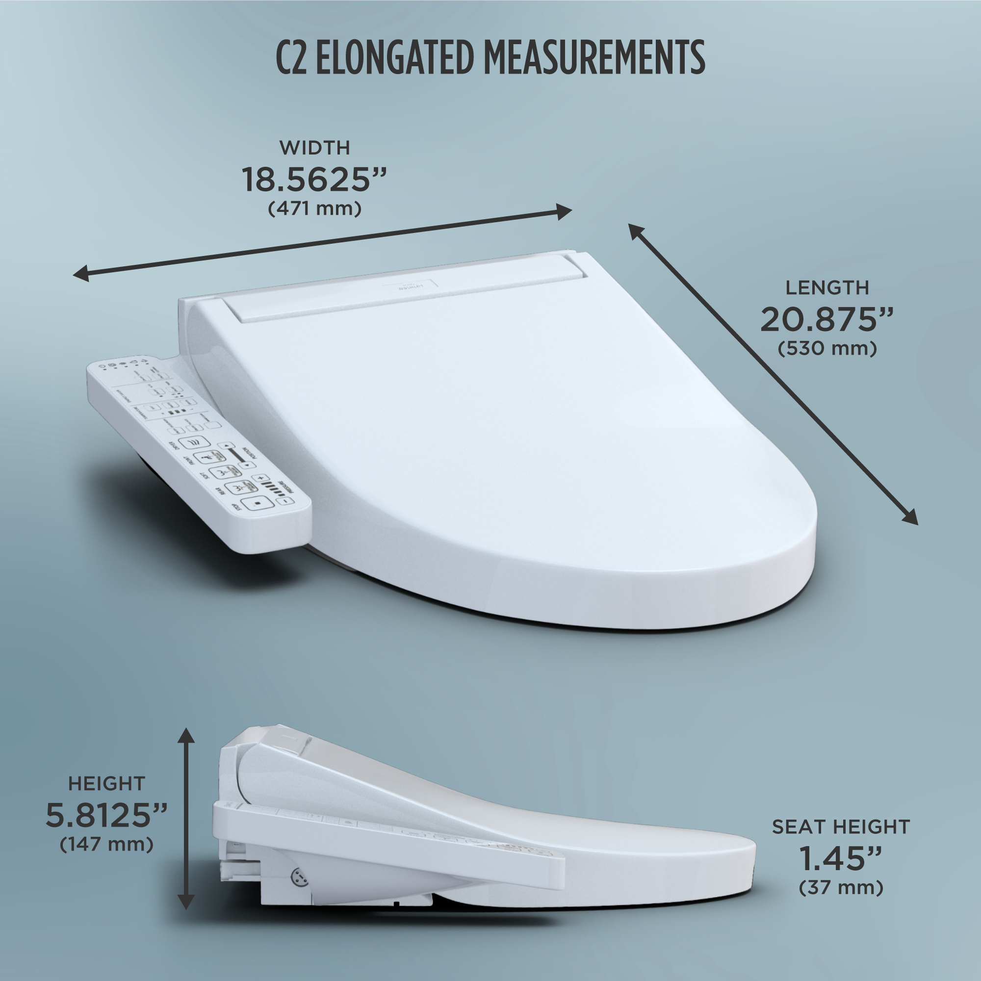TOTO WASHLET C2 Electronic Bidet Toilet Seat with PREMIST and EWATER+ Wand Cleaning, Elongated, Sedona Beige, Plastic, SW3074#12