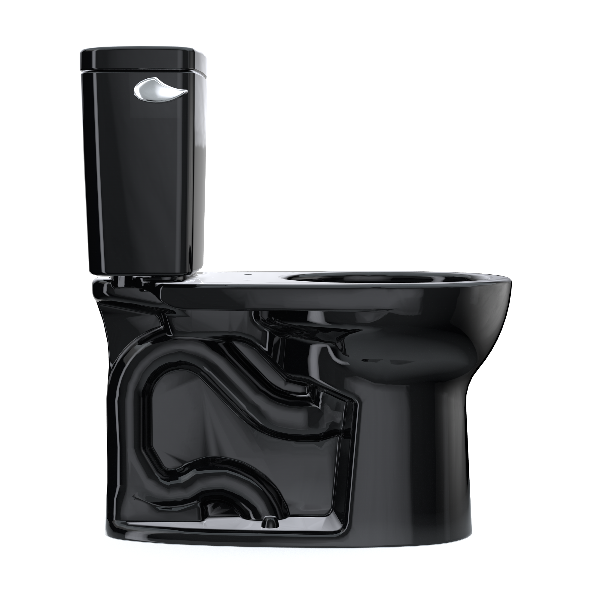 TOTO Drake Two-Piece Round 1.28 GPF Universal Height TORNADO FLUSH Toilet with CEFIONTECT, Ebony, Vitreous China, CST775CEF#51