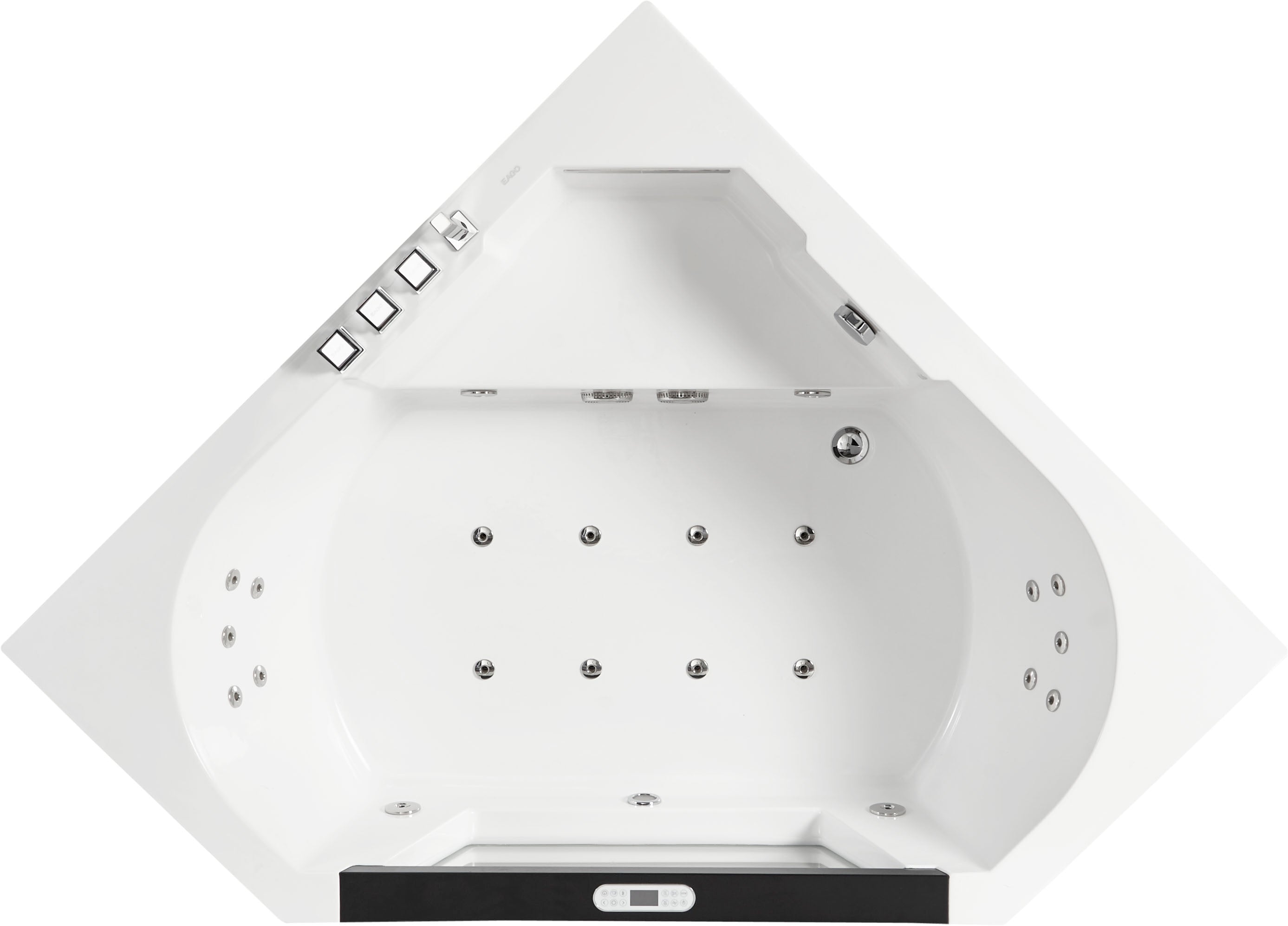 Eago 59" Acrylic Corner Neo-angle Round Bathtub, White, AM156ETL