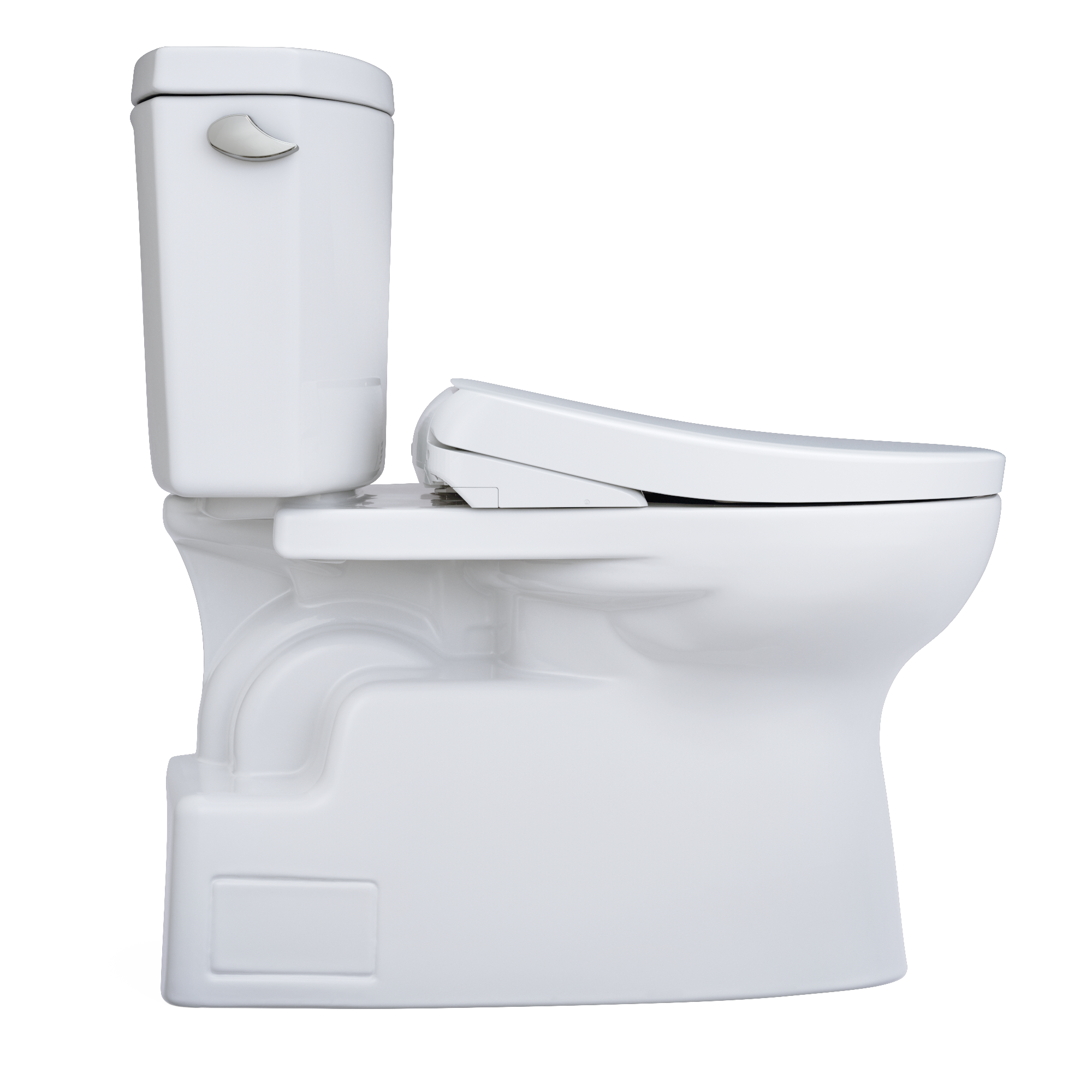 TOTO WASHLET+ Vespin II Two-Piece Elongated 1.28 GPF Toilet with Auto Flush WASHLET+ S7A Contemporary Bidet Seat, Cotton White, Vitreous China|Plastic, MW4744736CEFGA#01