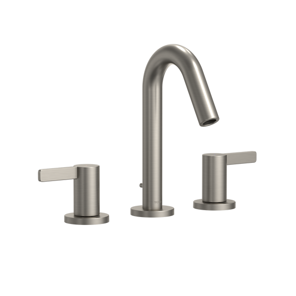 TOTO GF Series 1.2 GPM Two Lever Handle Widespread Bathroom Sink Faucet, Brushed Nickel, Brass, TLG11201UA#BN