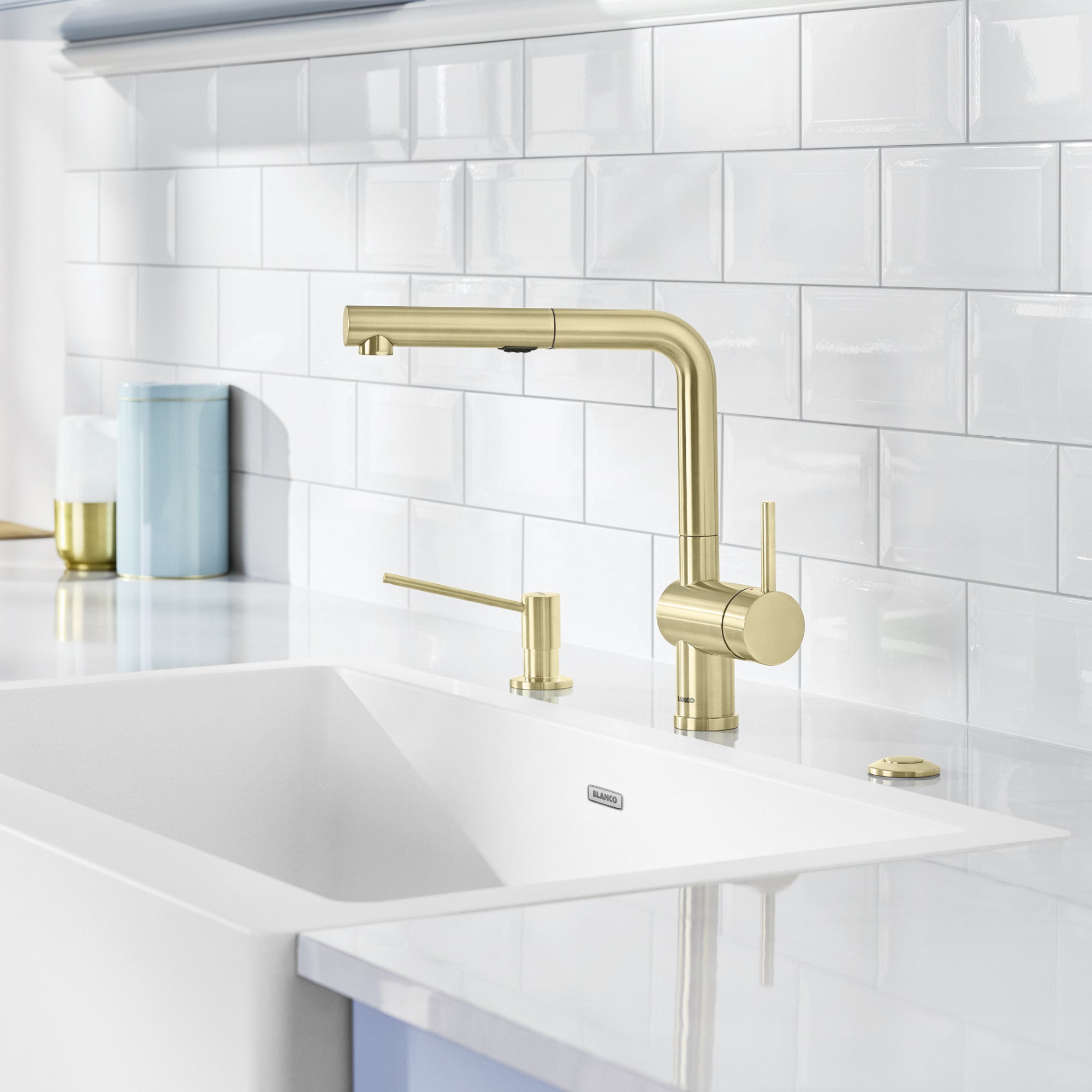 Blanco Torre Soap Dispenser - Satin Gold, Brass, 442989