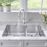 Blanco Quatrus 33" Undermount Stainless Steel Kitchen Sink, 60/40 Double Bowl, Satin Polish, 18 Gauge, No Faucet Hole, 443150
