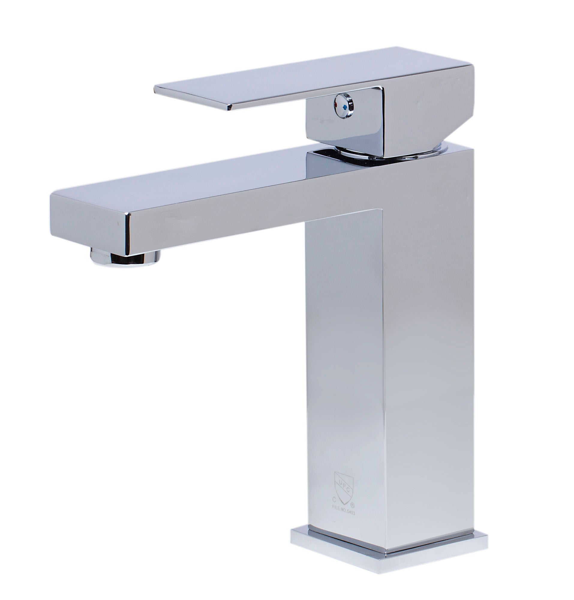 ALFI Polished Chrome Square Single Lever Bathroom Faucet, AB1229-PC