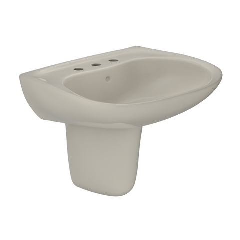 TOTO Prominence Oval Wall-Mount Bathroom Sink with CEFIONTECT and Shroud for 8 Inch Center Faucets, Bone, Vitreous China, LHT242.8G#03