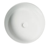 ALFI brand 15.5" x 15.5" Round Above Mount Porcelain Bathroom Sink, White, No Faucet Hole, ABC907-W