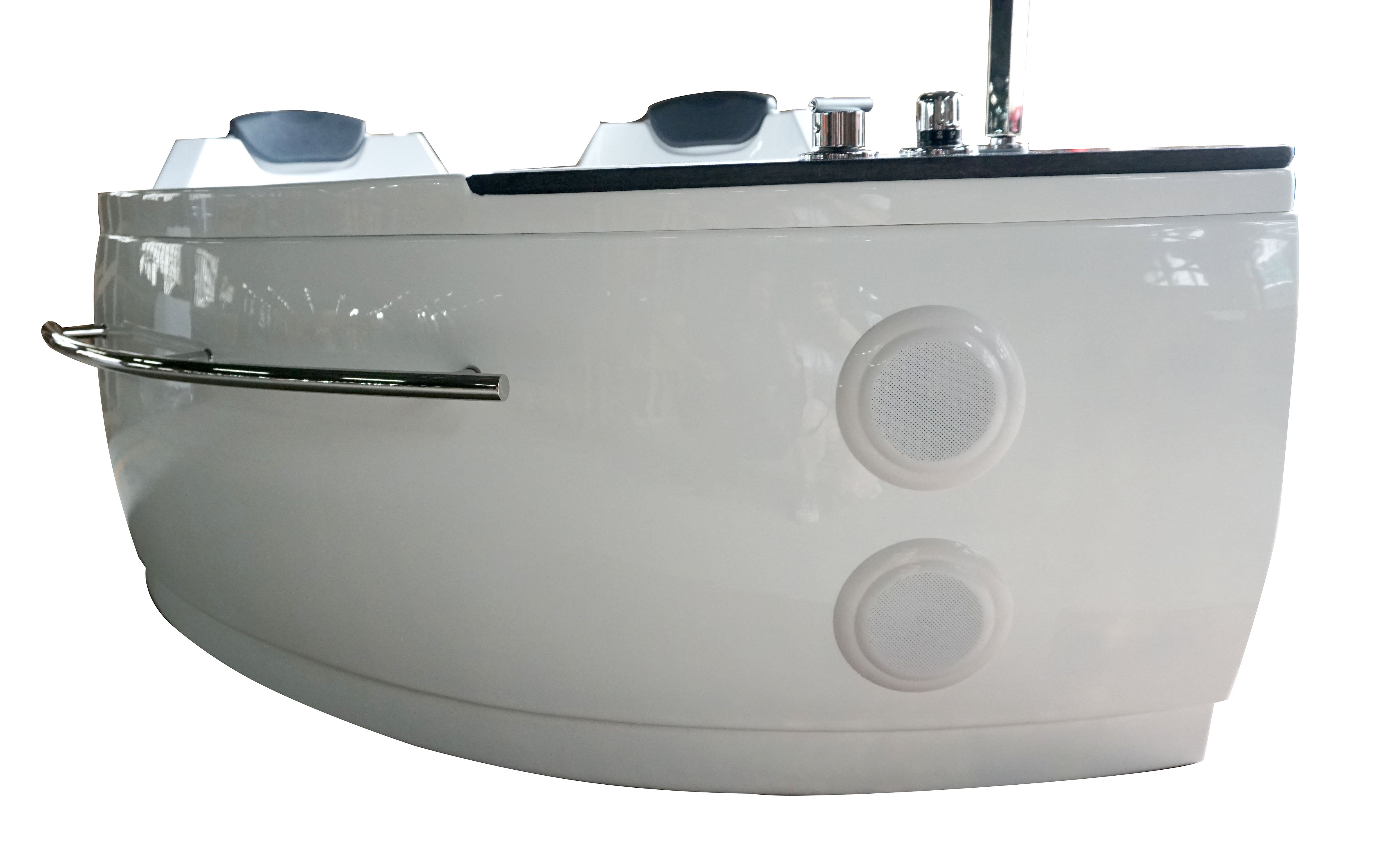 Eago 67" Acrylic Corner Neo-angle Round Bathtub, White, AM113ETL-R