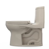 TOTO UltraMax II One-Piece Elongated 1.28 GPF Universal Height Toilet with CEFIONTECT and SS124 SoftClose Seat, WASHLET+ Ready, Bone, Vitreous China|Plastic, MS604124CEFG#03