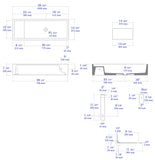 Alternative View of ALFI brand 39.4" x 14.6" Rectangle Above Mount or Semi Recessed Fireclay Bathroom Sink, Gray Matte, No Faucet Hole, AB39TRGM