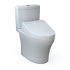 TOTO WASHLET+ Aquia IV Two-Piece Elongated Universal Height Dual Flush 1.28 and 0.9 GPF Toilet and WASHLET C5 Bidet Seat, Cotton White, Vitreous China|Plastic, MW4463084CEMFGN#01