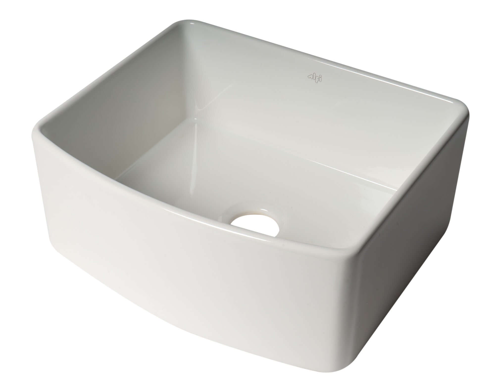 ALFI brand 24" Fireclay Farmhouse Sink with Accessories, White, ABFC2420-W