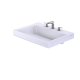 TOTO Kiwami Renesse Design I Rectangular Fireclay Vessel Bathroom Sink with CEFIONTECT for 8 Inch Faucets, Cotton White, Fired Clay, LT171.8G#01