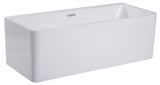 ALFI brand 59" Acrylic Free Standing Rectangle Soaking Bathtub, White, AB8858