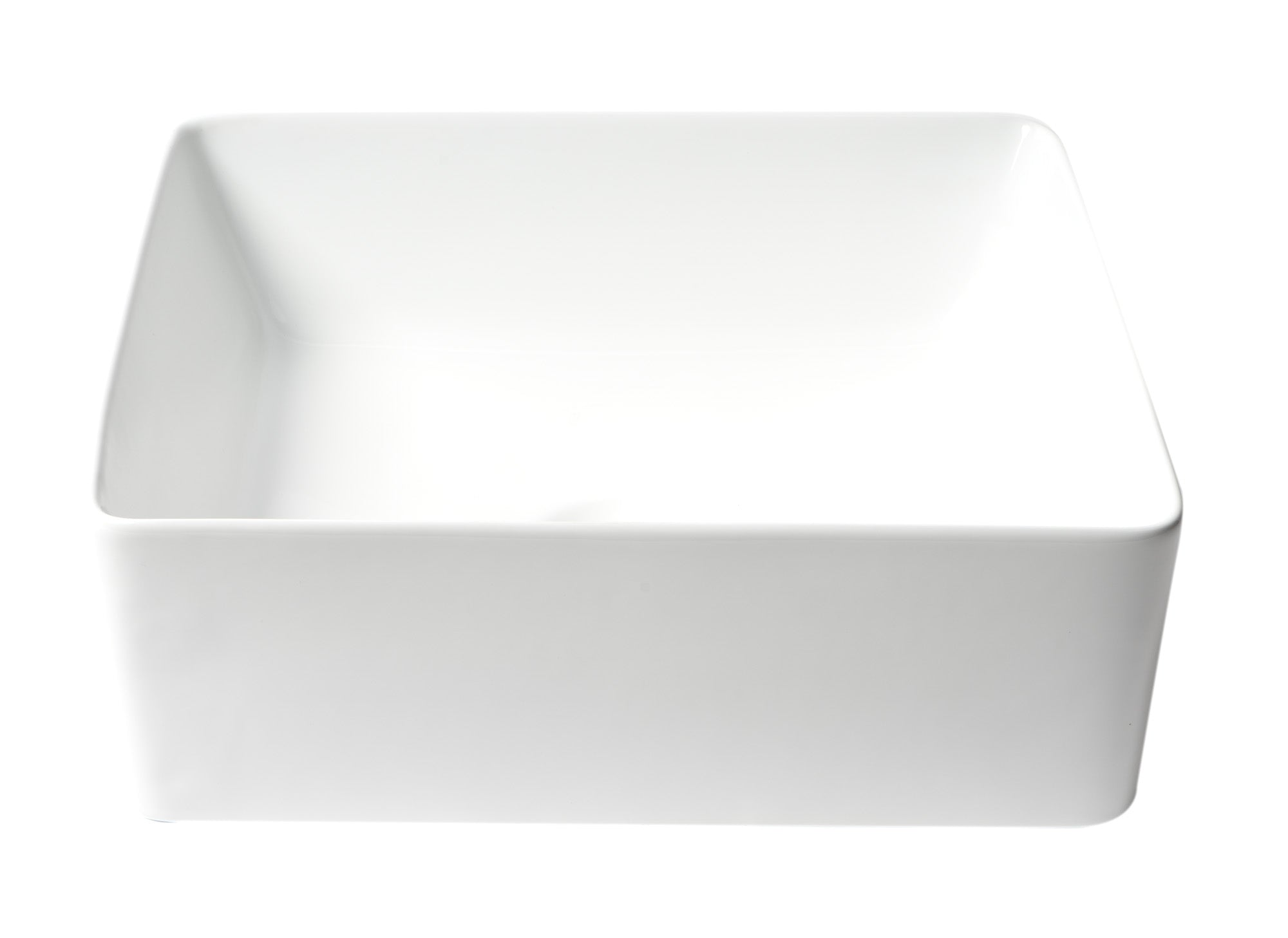ALFI brand 15.13" x 15.13" Square Above Mount Porcelain Bathroom Sink, White, No Faucet Hole, ABC903-W