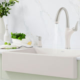 Blanco Artona Pull-Down Dual-Spray Kitchen Faucet, PVD Steel/Soft White, 1.5 GPM, Brass, 443040