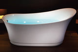 Eago 69" Acrylic Free Standing Oval Air Bubble Bathtub, White, AM2140