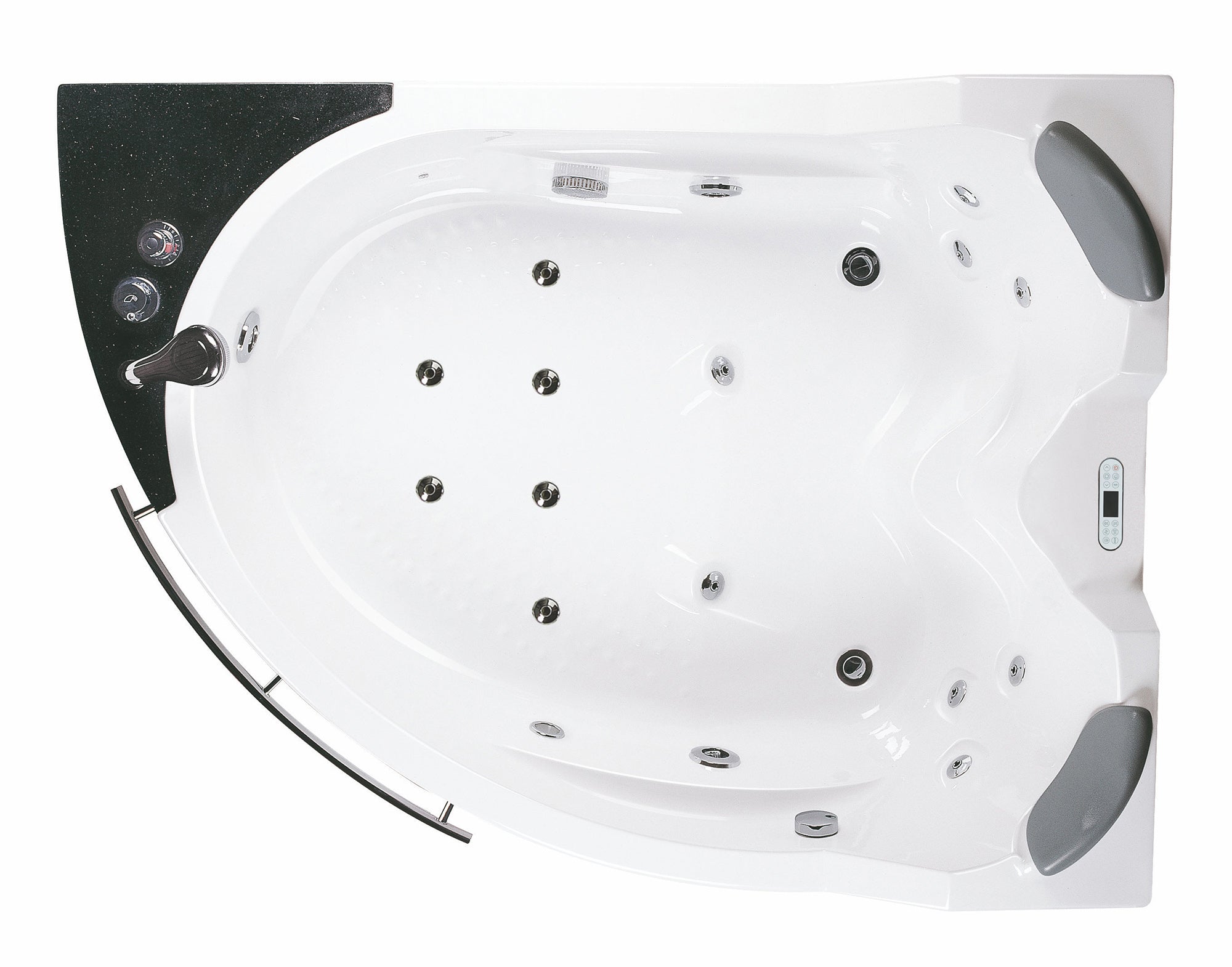 Eago 67" Acrylic Corner Neo-angle Round Bathtub, White, AM113ETL-L