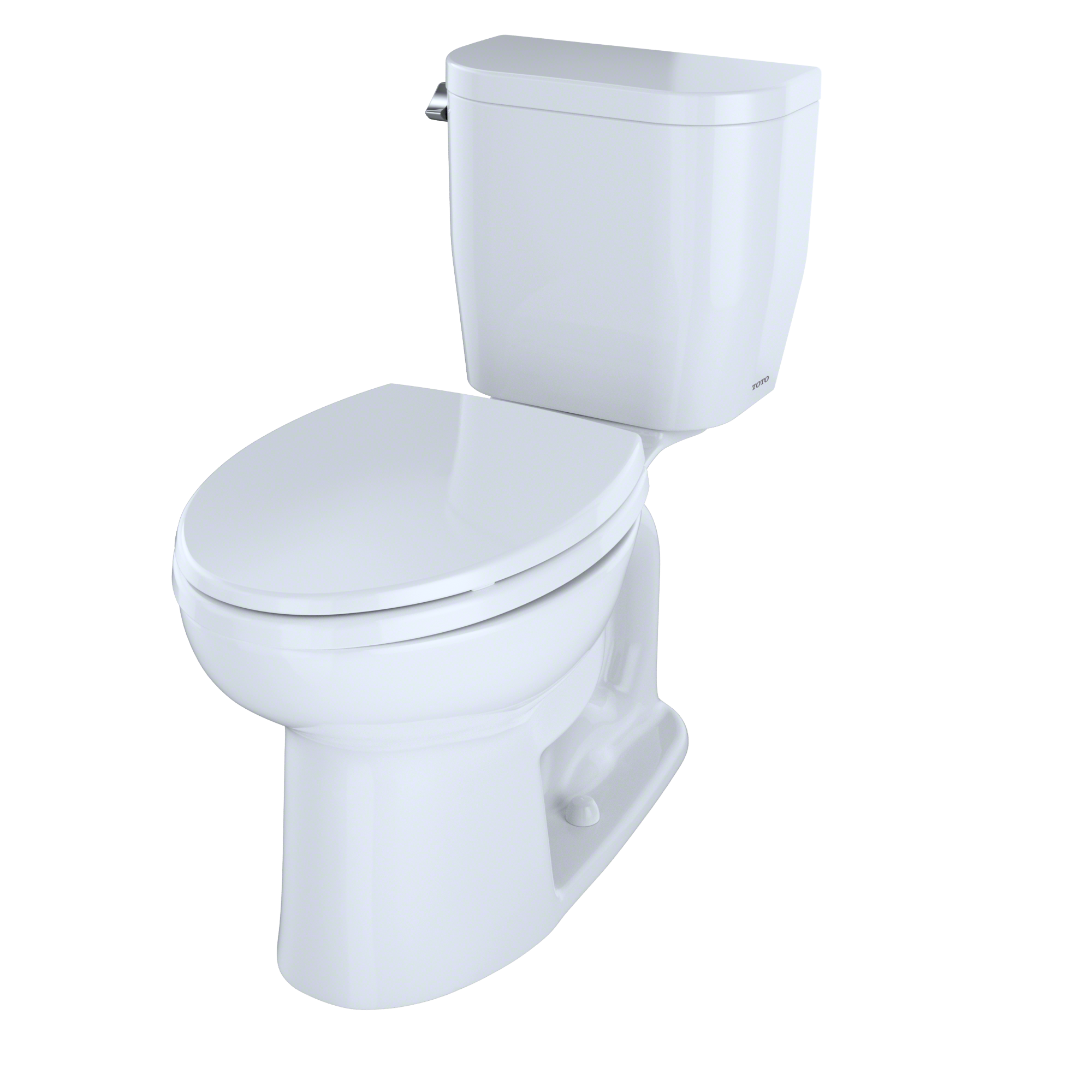 TOTO Entrada Two-Piece Elongated 1.28 GPF Universal Height Toilet, Cotton White, Vitreous China, CST244EF#01