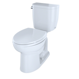 TOTO Entrada Two-Piece Elongated 1.28 GPF Universal Height Toilet, Cotton White, Vitreous China, CST244EF#01