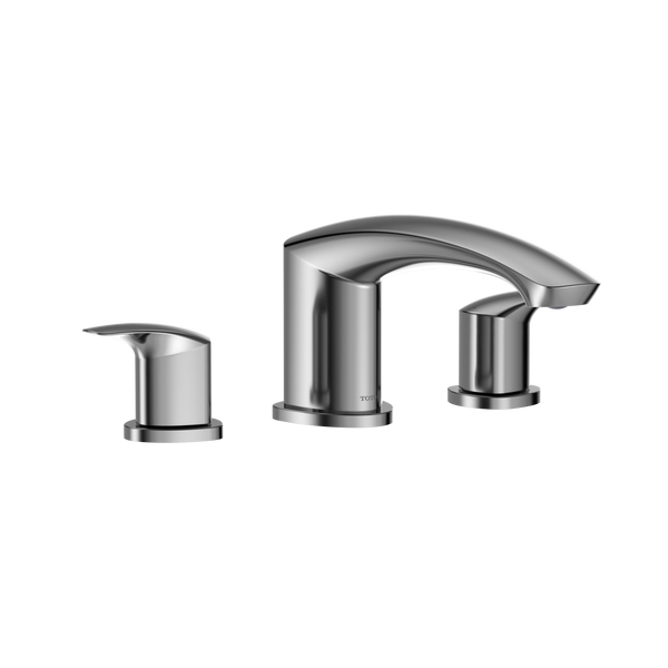 TOTO GM Two-Handle Deck-Mount Roman Tub Filler Trim, Polished Chrome, Brass, TBG09201U#CP