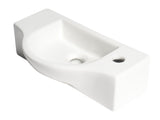 ALFI brand 17.75" x 9.88" Rectangle Wall Mount Porcelain Bathroom Sink, White, 1 Faucet Hole, ABC114