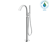 TOTO ZN Single-Handle Freestanding Tub Filler Faucet with 1.75 GPM Handshower, Polished Chrome, Brass, TBP01301U#CP