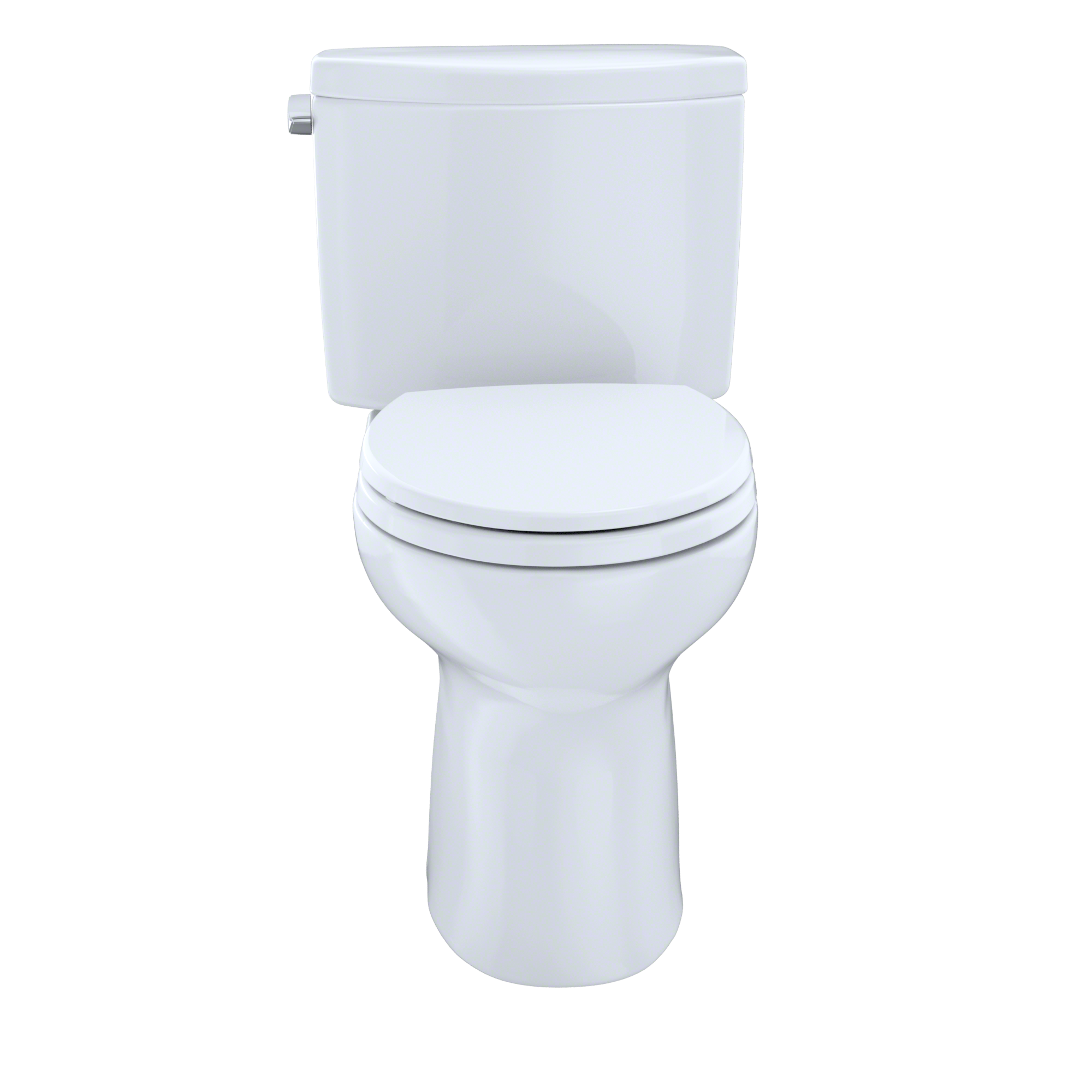 TOTO Drake II Two-Piece Round 1.28 GPF Universal Height Toilet with CEFIONTECT and Right-Hand Trip Lever, Cotton White, Vitreous China, CST453CEFRG#01