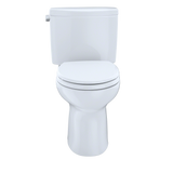 TOTO Drake II Two-Piece Round 1.28 GPF Universal Height Toilet with CEFIONTECT, Cotton White, Vitreous China, CST453CEFG#01