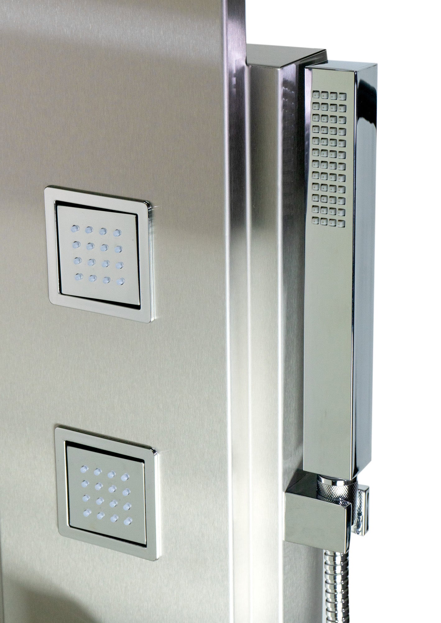 ALFI brand ABSP10 Modern Stainless Steel Shower Panel with 4 Body Sprays, Grey