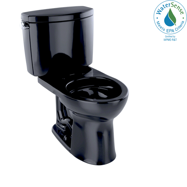 TOTO Drake II Two-Piece Round 1.28 GPF Universal Height Toilet, Ebony, Vitreous China, CST453CEF#51