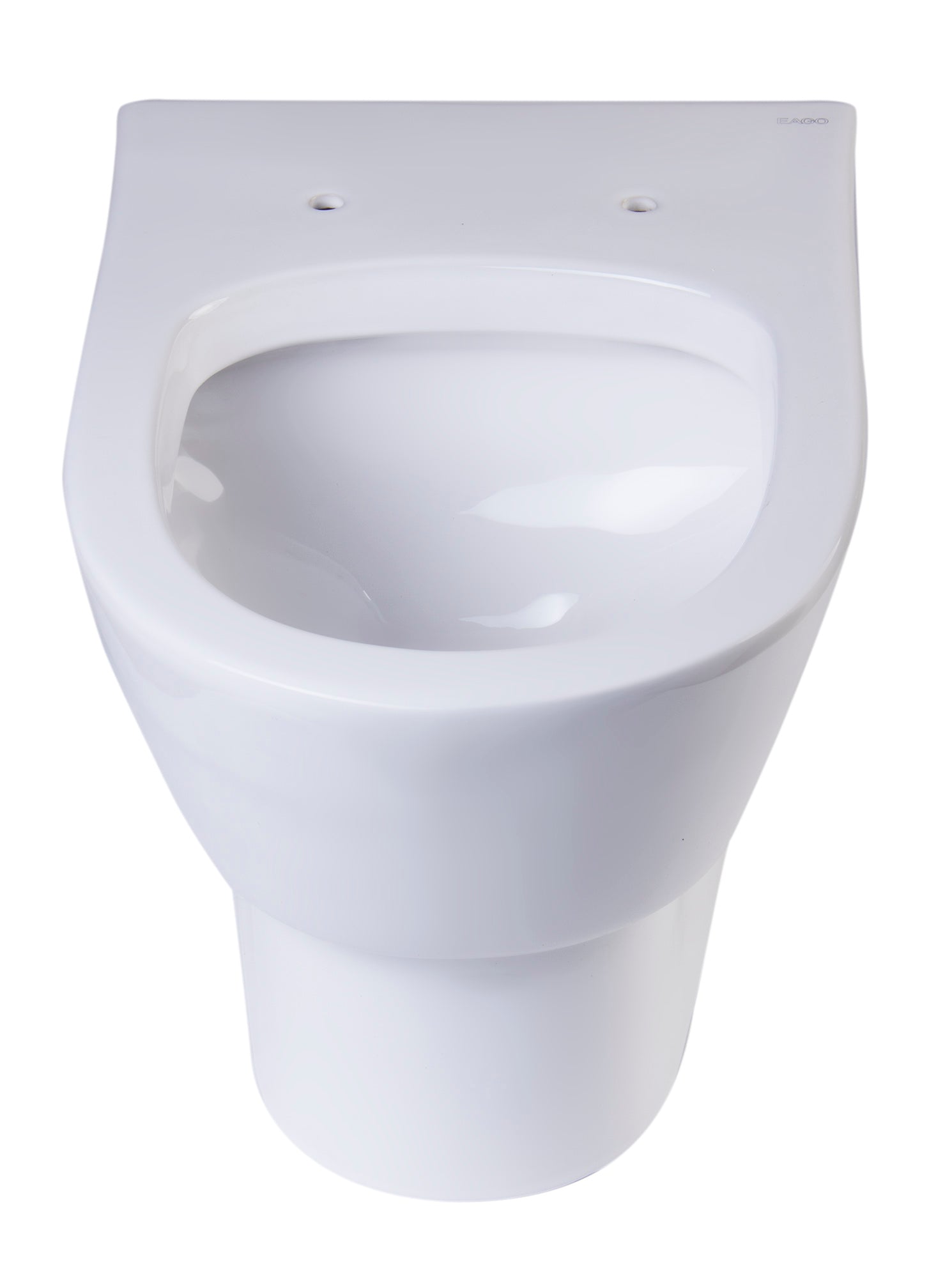 EAGO Porcelain, White, WD332 Round Modern Wall Mount Dual Flush Toilet Bowl