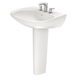 TOTO Prominence Oval Basin Pedestal Bathroom Sink with CeFiONtect for 8 inch Center Faucets, Colonial White, Vitreous China, LPT242.8G#11