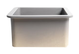 ALFI brand 18" Square Fireclay Bar/Prep Sink, Gray Matte, ABF1818S-GM