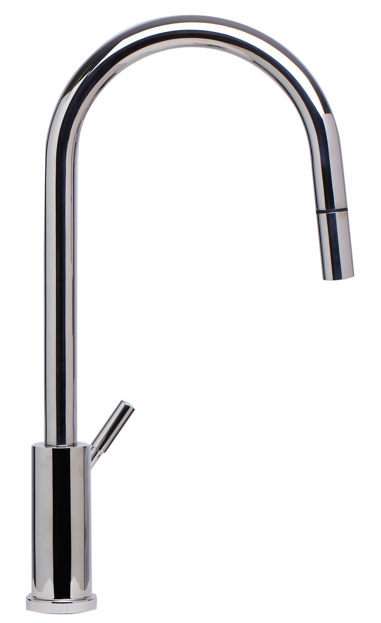 ALFI Solid Polished Stainless Steel Single Hole Pull Down Kitchen Faucet, AB2028-PSS
