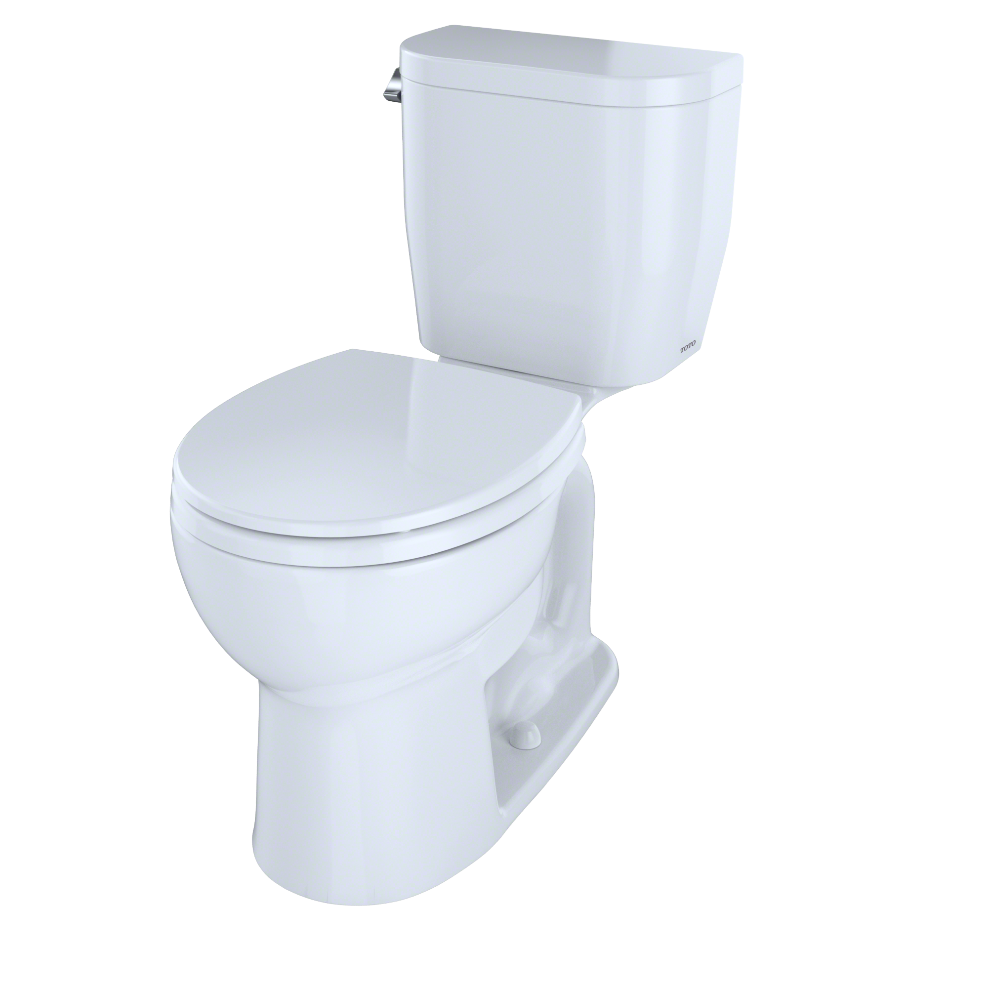 TOTO Entrada Two-Piece Round 1.28 GPF Universal Height Toilet, Cotton White, Vitreous China, CST243EF#01