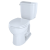 TOTO Entrada Two-Piece Round 1.28 GPF Universal Height Toilet, Cotton White, Vitreous China, CST243EF#01