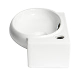 ALFI brand 16.75" x 10.38" Oval Wall Mount Porcelain Bathroom Sink, White, 1 Faucet Hole, ABC117