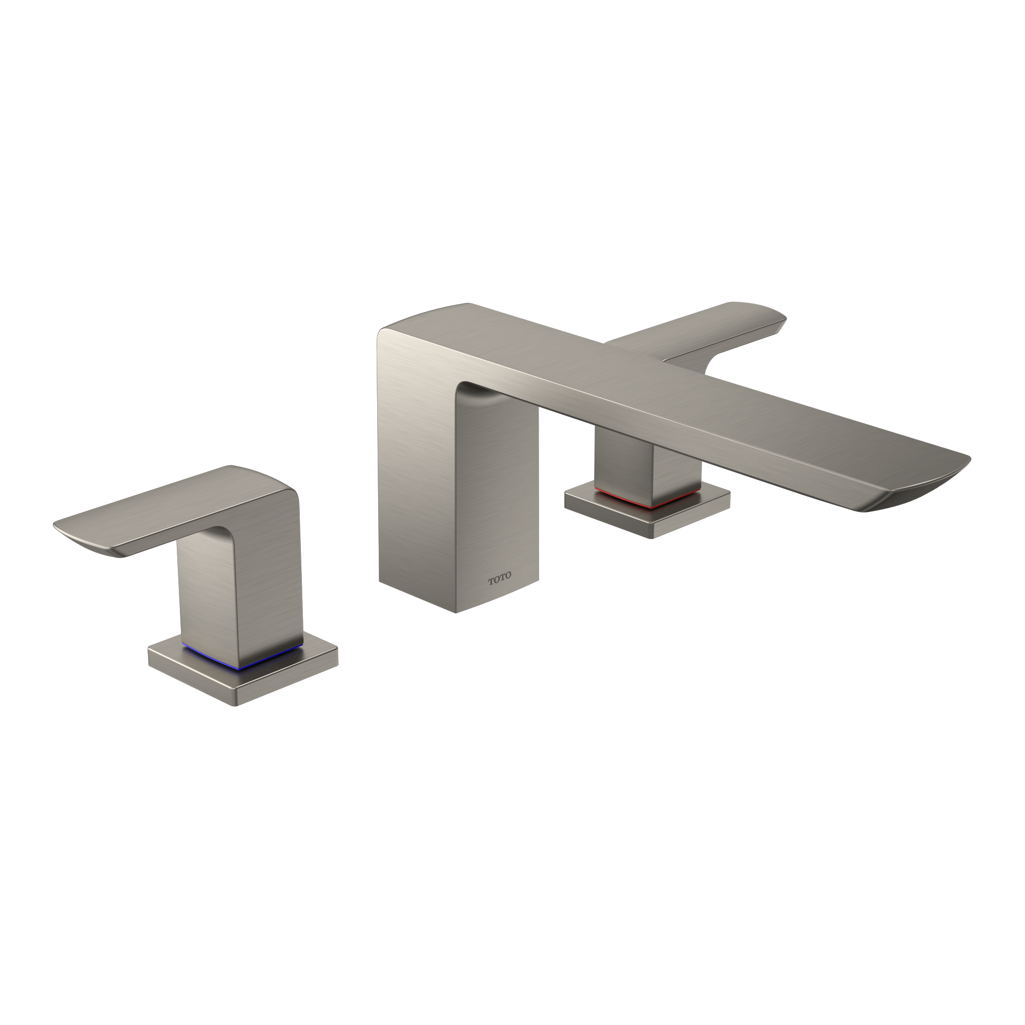 TOTO GR Two-Handle Deck-Mount Roman Tub Filler Trim, Brushed Nickel, Brass, TBG02201U#BN