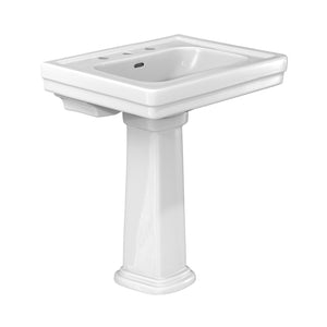 Alternate Image for TOTO Promenade 27-1/2" x 22-1/4" Rectangular Pedestal Bathroom Sink for 8 inch Center Faucets, Cotton White, Vitreous China, LPT530.8N#01
