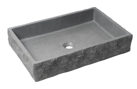 ALFI brand 24" x 15.6" Rectangle Above Mount Concrete Bathroom Sink, Gray Matte, No Faucet Hole, ABCO24R