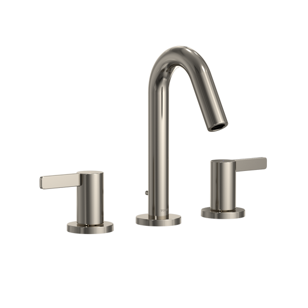 TOTO GF Series 1.2 GPM Two Lever Handle Widespread Bathroom Sink Faucet, Polished Nickel, Brass, TLG11201UA#PN