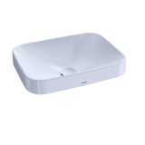 TOTO Arvina Rectangular 20" Vessel Bathroom Sink with CEFIONTECT, Cotton White, Vitreous China, LT425G#01