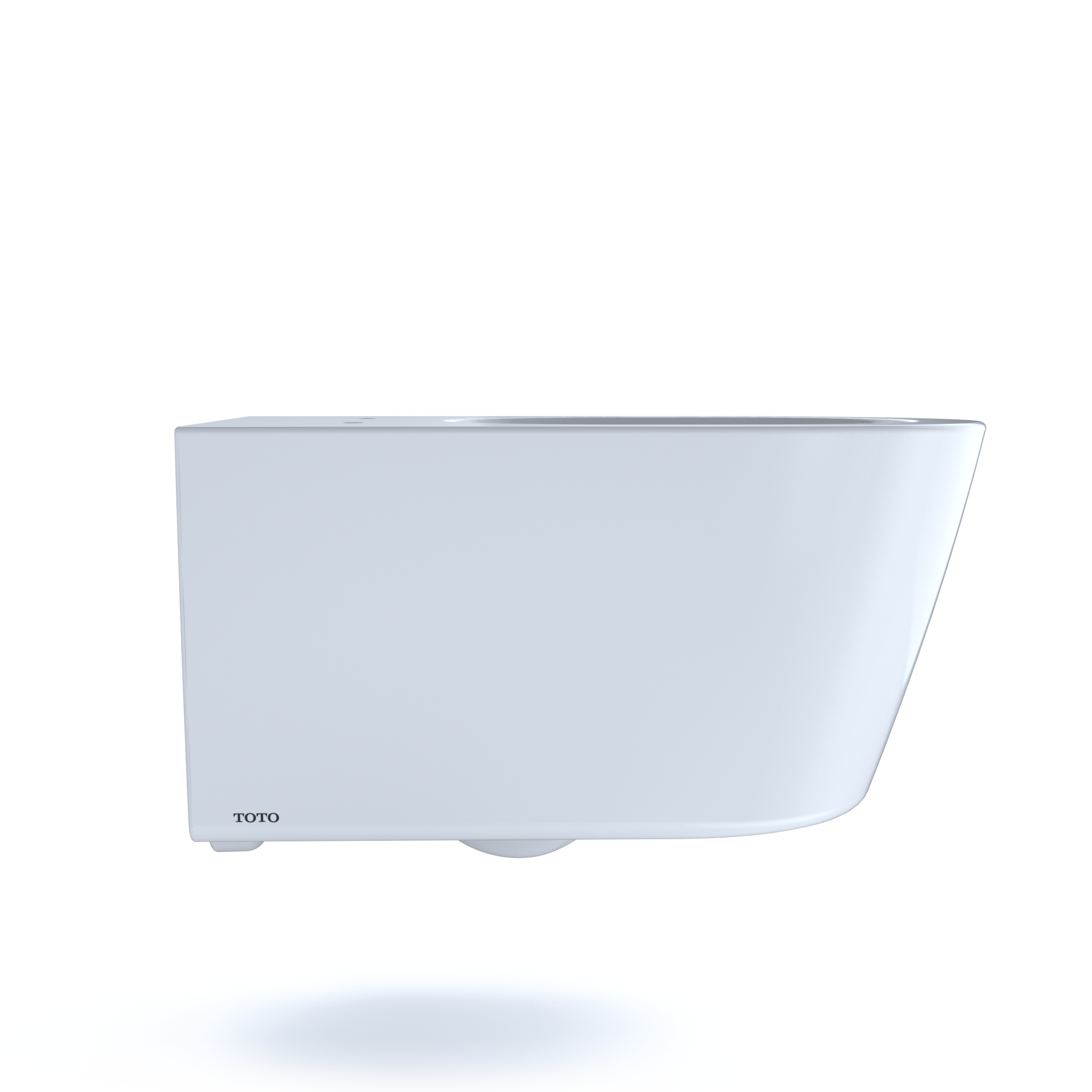 TOTO RP Wall-Hung Contemporary D-Shape Dual Flush 1.28 and 0.9 GPF Toilet with CEFIONTECT, Cotton White, Vitreous China, CT447CFG#01