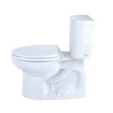 TOTO Entrada Two-Piece Elongated 1.28 GPF Universal Height Toilet, Cotton White, Vitreous China, CST244EF#01