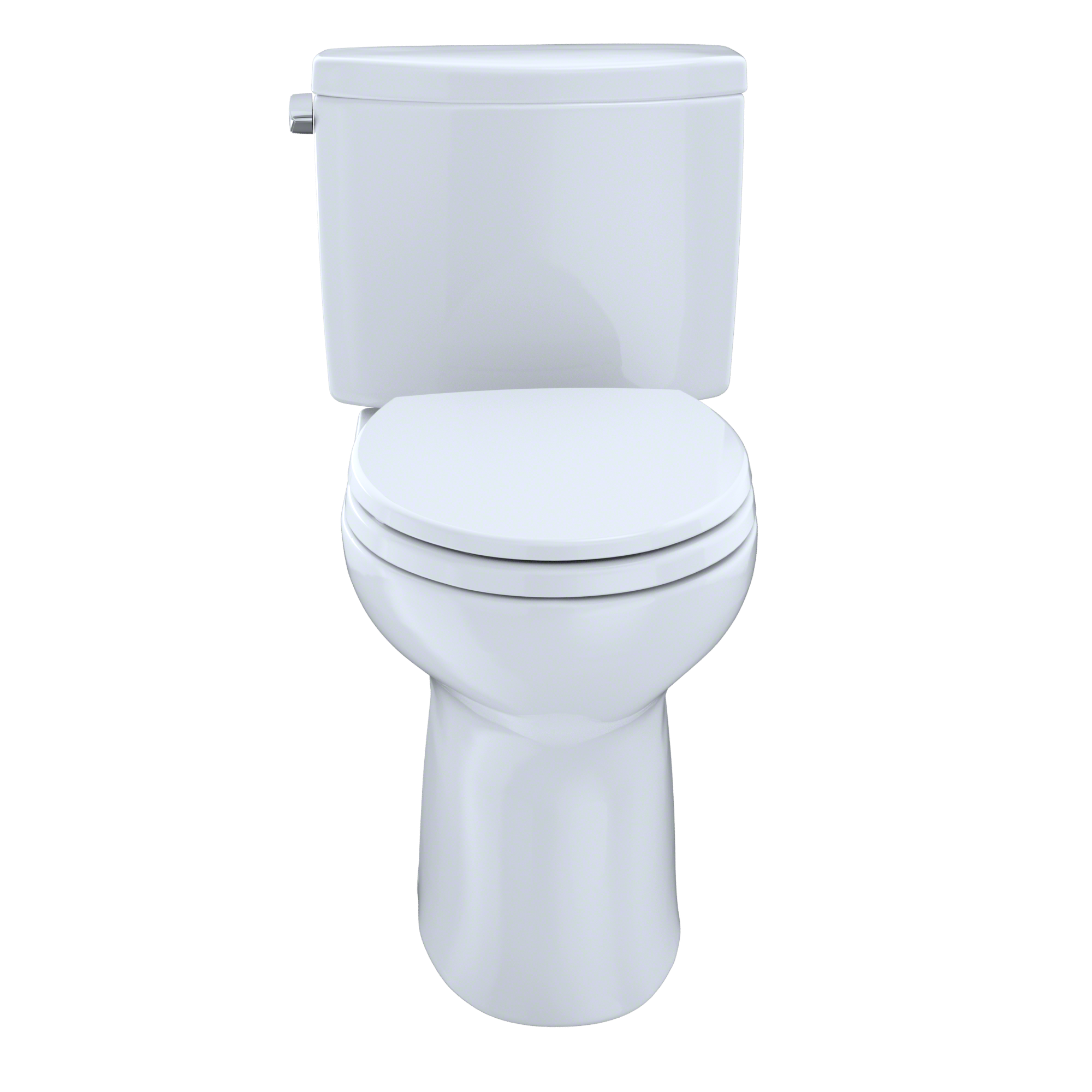 TOTO Drake II Two-Piece Elongated 1.28 GPF Universal Height Toilet with CEFIONTECT and Right-Hand Trip Lever, Cotton White, Vitreous China, CST454CEFRG#01